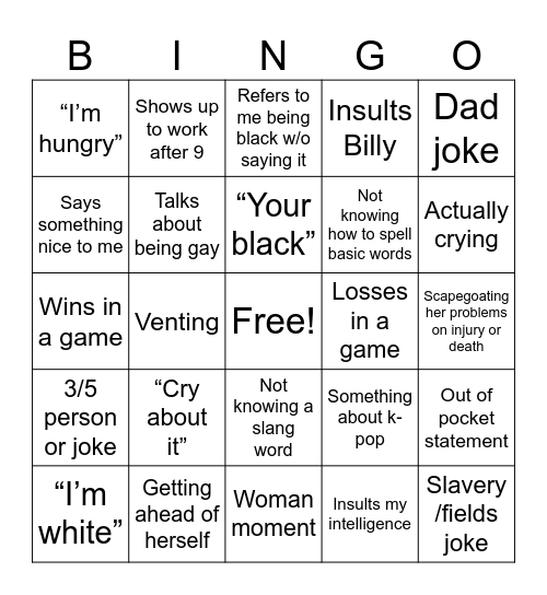 Courtney Bingo V2 Bingo Card