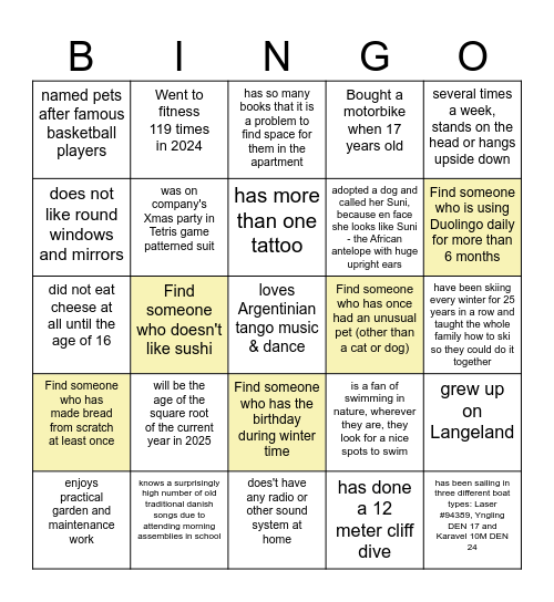 LT Bingo Card