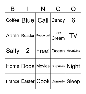 Bingo Bonding Bingo Card