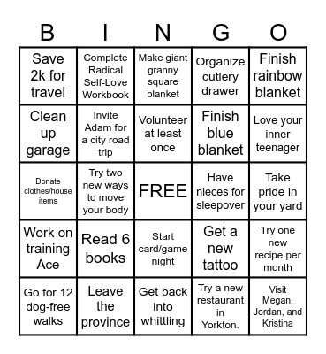 Rheannon's Way to Thrive in 2025 Bingo Card