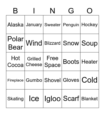 Winter Bingo Card