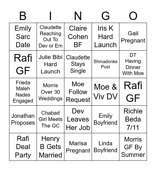 2025 Bingo Card