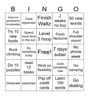 2025 Bingo Card