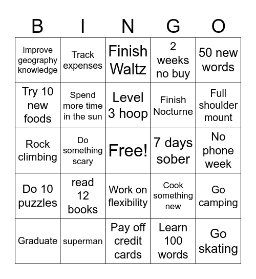 2025 Bingo Card