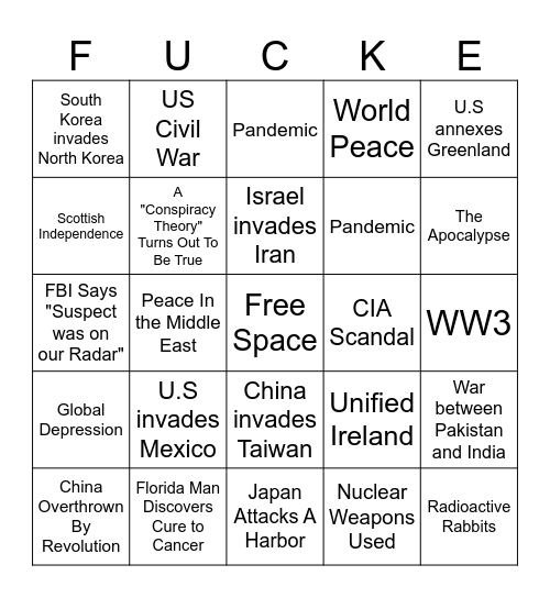 2025 Bingo Card