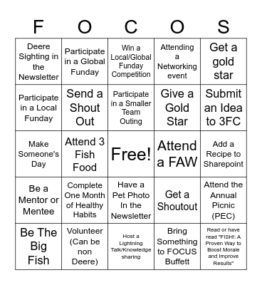 2025 FOCUS Fish Bingo! Bingo Card