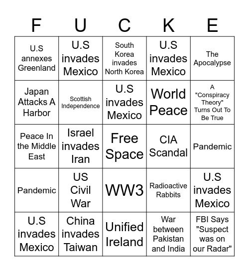 2025 Bingo Card