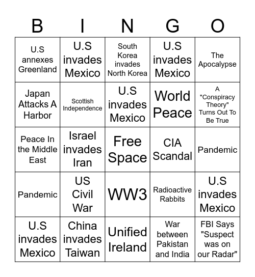 2025 Bingo Card