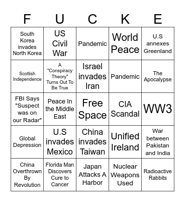 2025 Bingo Card
