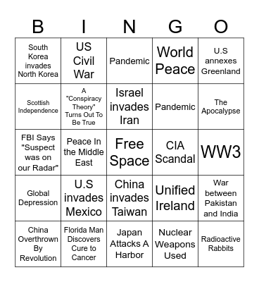 2025 Bingo Card