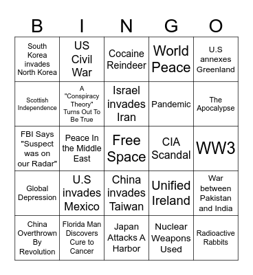 2025 Bingo Card