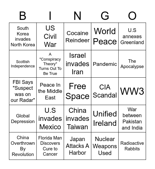 2025 Bingo Card