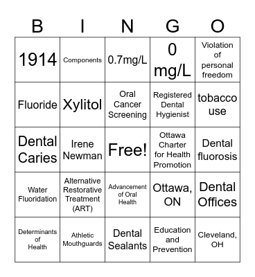 DENT2007 - Unit 2 Bingo Card