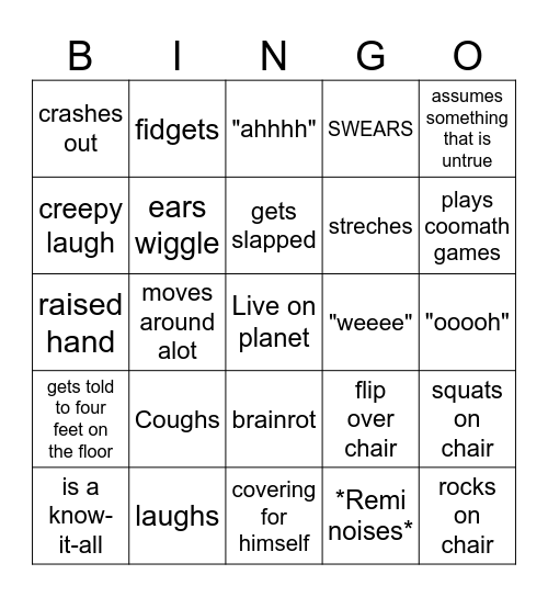 Remi bingo Card