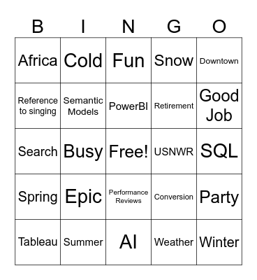 Monthly Huddle Bingo Card