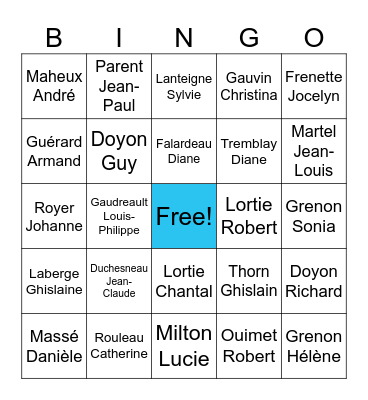 Accueil St-Ambroise Bingo Card