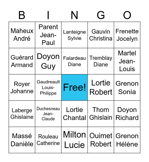 Accueil St-Ambroise Bingo Card