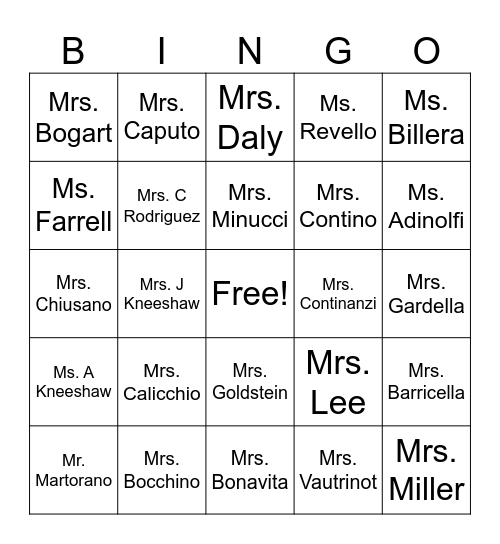 Catholic Schools Week Bingo Card