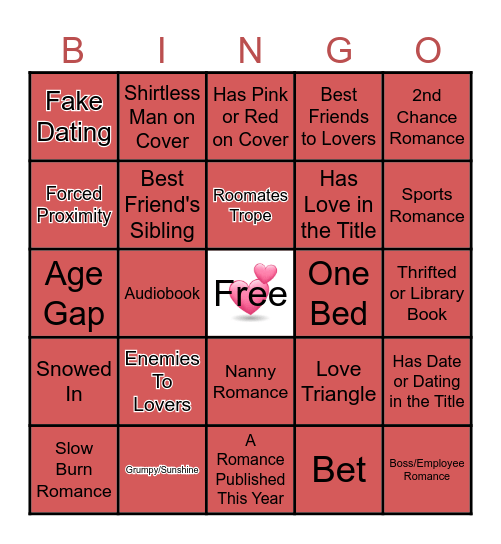 Romance Bingo Card