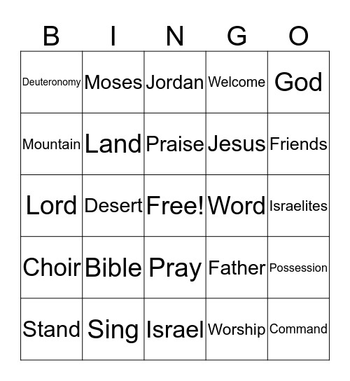 Color in the square when you hear the word! Bingo Card