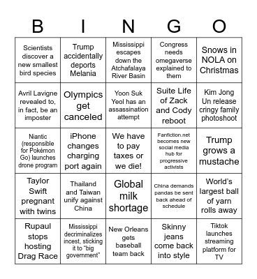 2025 Bingo Card