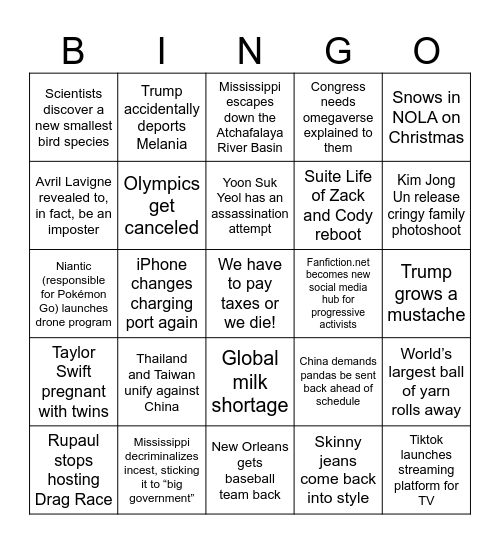 2025 Bingo Card