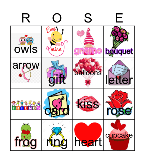 Valentines Day Bingo Card