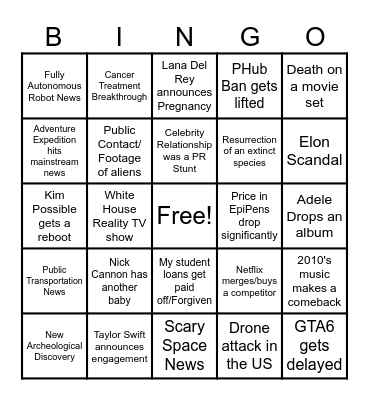 2025 BINGO Card Bingo Card