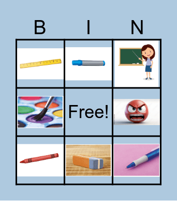 School Bingo Card