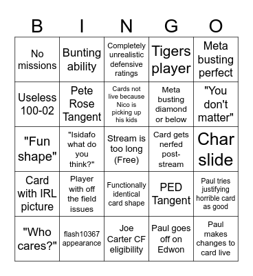 TWIPT Bingo Card Bingo Card