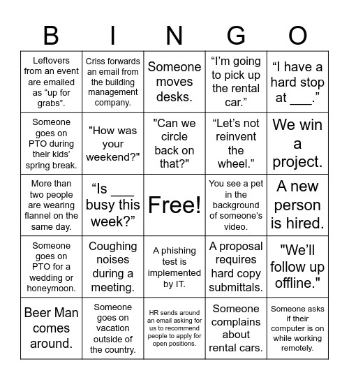 Epstein Civil Bingo Card