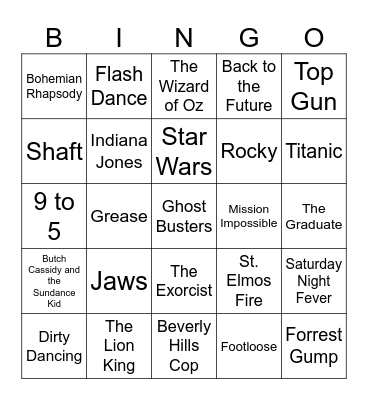 Name That Movie Bingo Card