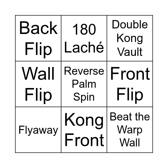 Ninja Blue Bingo Card