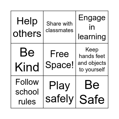 PBIS BINGO Card