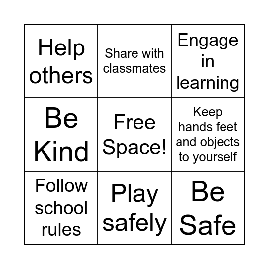 PBIS BINGO Card