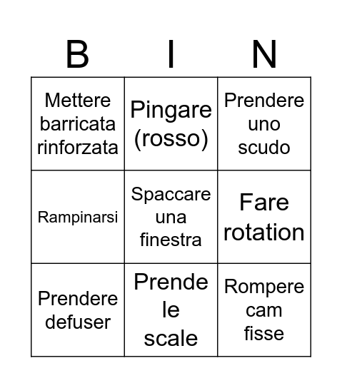 Antonio - 1 Game Bingo Card