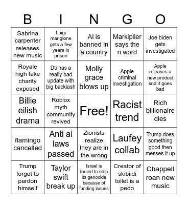 2025 bingo Card