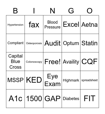 Quality Bingo Card