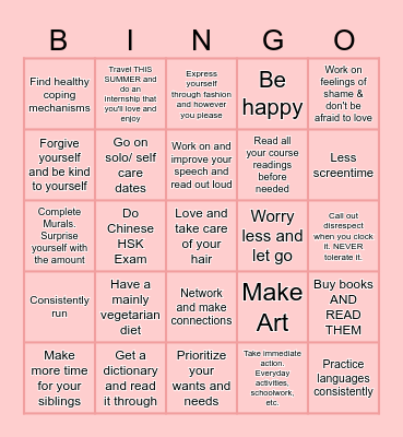 NEW YEAR Bingo Card