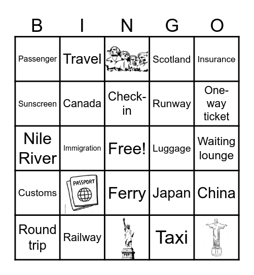 Travel Bingo Card