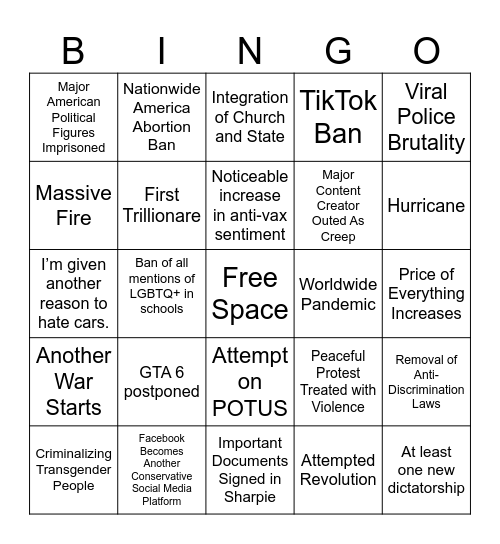 2025 BINGO Card Bingo Card