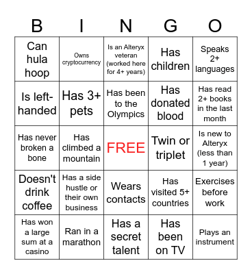 Marketing BINGO Card