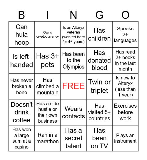 Marketing BINGO Card