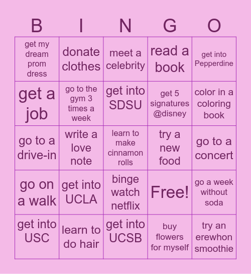 2025 Bingo Card Bingo Card