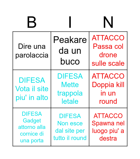 Antonio - 2' Game Bingo Card