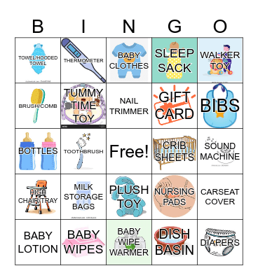New Year, New Baby! Bingo Card