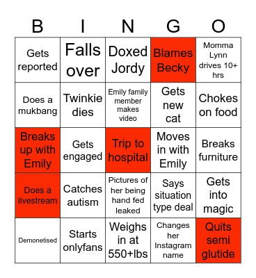 Gorl Bingo 2025 Bingo Card