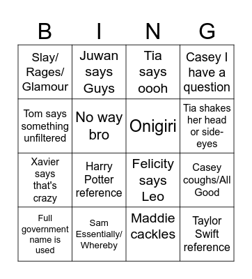 CS Bingo Card