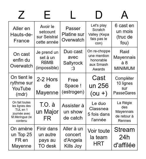 Classie Bingo Card