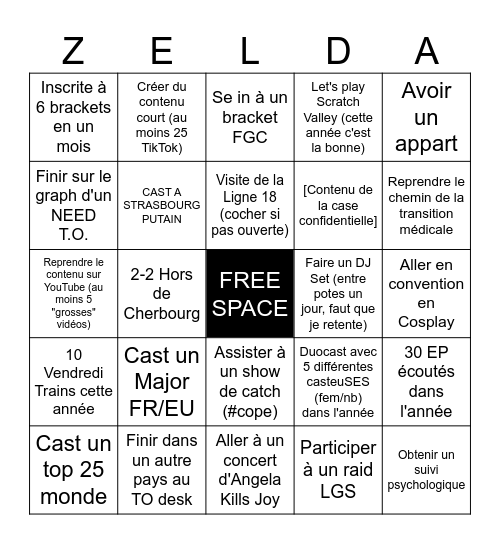 Nao Bingo Card